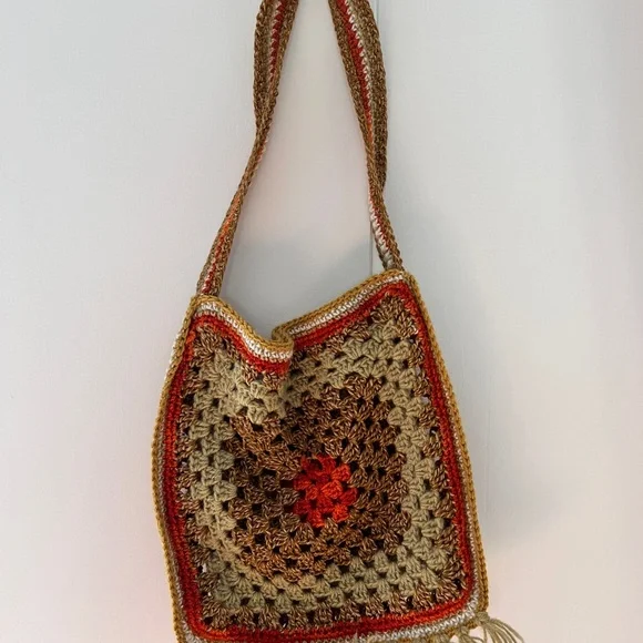 Vintage Boho Crochet Shoulder Bag - Picture 3 of 3